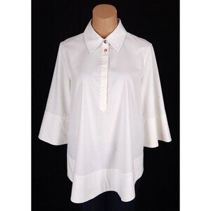 Kit and Ace 1/2 Button Wide Fit Pullover Tunic Size 4 Womens Off-White